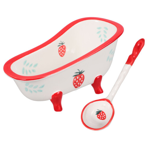 2Sets Multi-Color Ceramic Food Serving Bowl Candy Tray Household Use 2