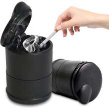 Easy To Clean Car Ashtray With Odor Proof Lid, LED Light Design Portable Cigarette Holder For Truck Office Home, Smoke Reduction Stylish Design
