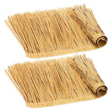 Telhado de Palha para Tiki Bar Mexican Tiki Hut, 6,56 Pés X 20 Polegadas, Rolo de Grama Artificial para Palapa, 2 Peças