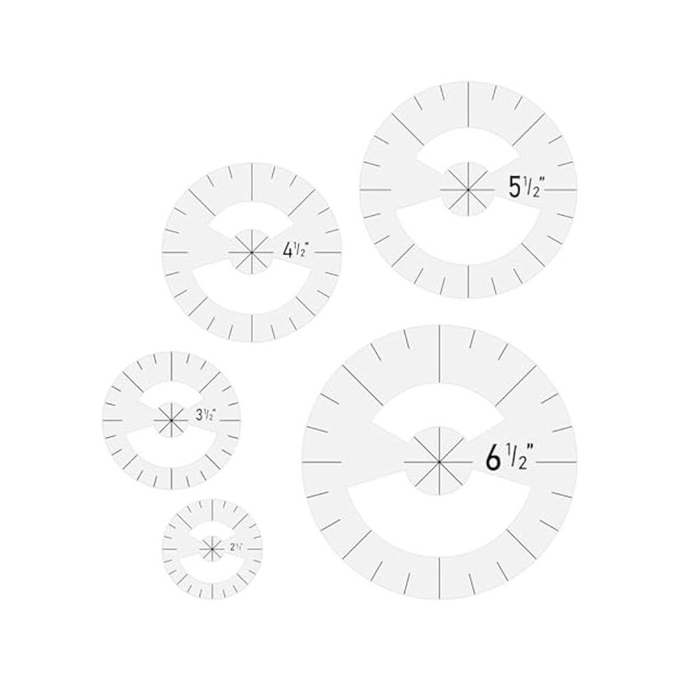 5Pcs Circle Ruler Quilting Template Set Circle Templates For Quilting Circle Rulers Circle Acrylic Quilting Rulers 4713515601919