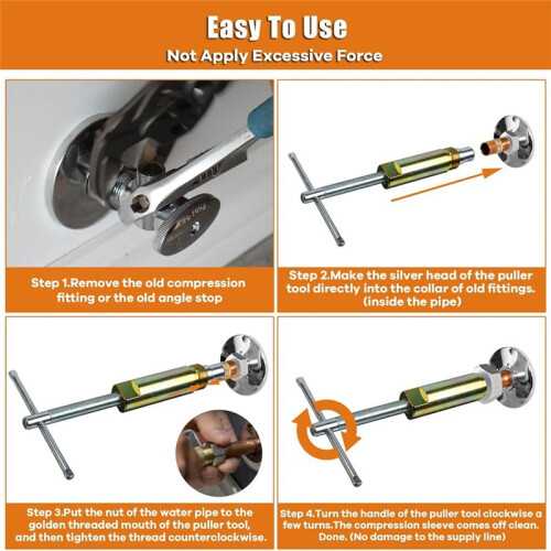 Compression Sleeve Puller Tool Corrosionand  Supply Stop, Pipe Tool Compression Ring Removal Tool 1