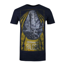 (L, Navy) Star Wars Mens Millennium Falcon Cotton T-Shirt