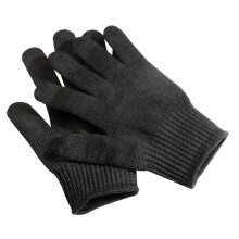 1 Paire de Gants en Maille Métallique en Acier Noir, Gants de Travail Anti-Coupure, Gants de Jardinage