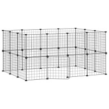 Gaiola para animais de estimação - HELLOSHOP26 - 28 painéis - Preto - 35 x 35 cm - Aço revestido a pó