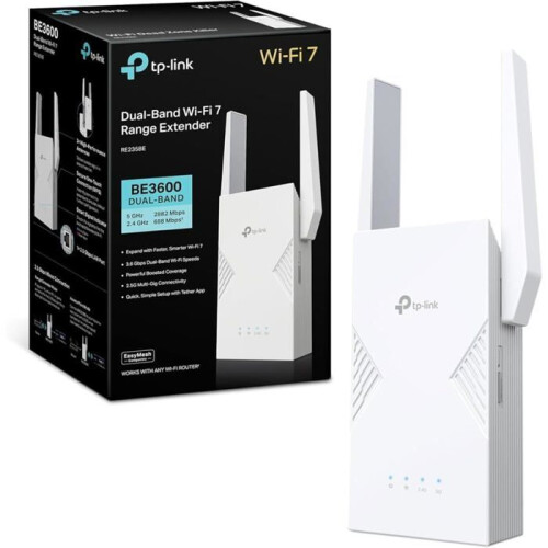 TP-LINK TP-Link BE3600 Network transmitter & receiver White 2500 Mbit/s