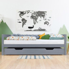 Cesto com rodízios - cinza para cama 90 x 190 cm