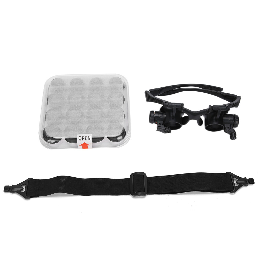 Professional Magnifying Goggles, Durable Plastic Construction for Endurance, Custom Lens Positioning for Enhanced Focus, Rotatable Eye Cover for User