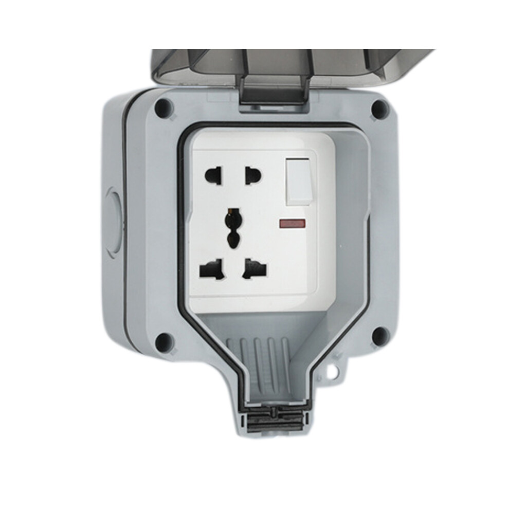 Outdoor Ip66 Waterproof Wall Socket | Corrosion-Resistant Garden Outlet, 5 Holes Uk Plug 6951373528117