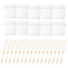 1Set Katholisches Rosenkranz Armband Set Mit Perlen Und Organza Beutel