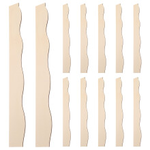 12Pièces Bandes Décoratives Bois Beige Vague Pour Murs Meubles DIY