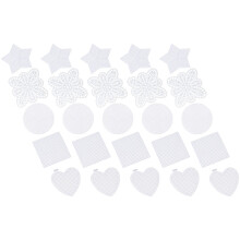 100Pièces Plaques Plastiques Blanches Pentagramme Rond DIY
