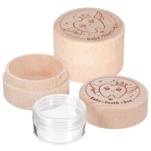 8Pièces Boîtes À Trésors Bébé En Bois Beige Rondes, Coffre À Souvenirs