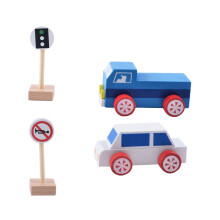 105Pièces Jeu De Panneaux Routiers Bois Durable Apprentissage Enfant