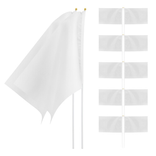 80Pièces Drapeaux Portatifs Polyester Blancs Pour De Course 1