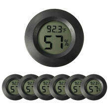 14Pièces Hygromètre Thermomètre Mini Noir Reptilien