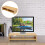 2Pcs Office Desk Organizer Computer Riser Storage Box Chocolate Wood 10
