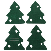 40Pièces Range Couverts Sapin Feutre Vert Porte Ustensiles Pour Soirée