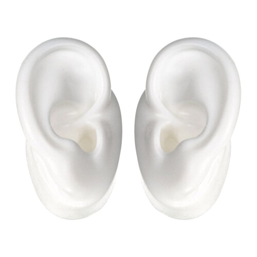 3Paires Oreilles De Simulation Blanches En Silicone Pour Enseignement