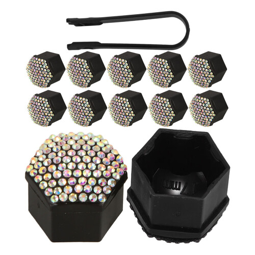 20Pièces Couvre Écrous ABS Multi Strass Éclatants
