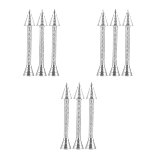 9Pièces Support Clous En Métal Argenté 1