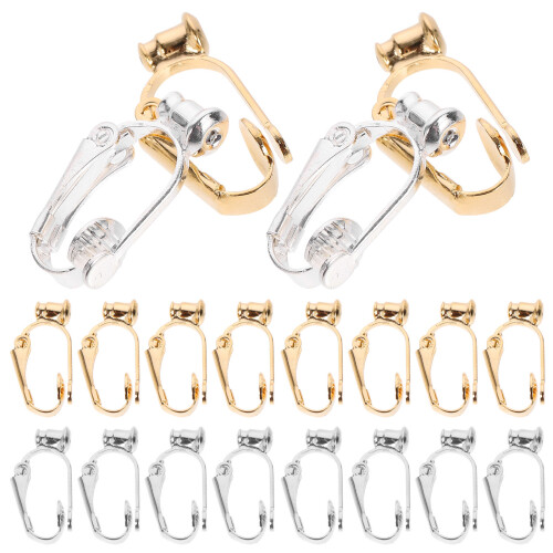60Pièces Fixations Clips Pour Boucles D'oreilles DIY Argent Et Or
