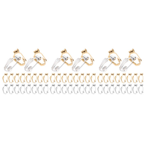 60Pièces Fixations Clips Pour Boucles D'oreilles DIY Argent Et Or 1