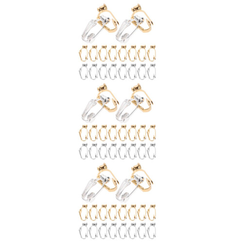 60Pièces Fixations Clips Pour Boucles D'oreilles DIY Argent Et Or 2