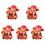 5Pièces Statues Riche Rouge Résine Décorations Intérieur 4