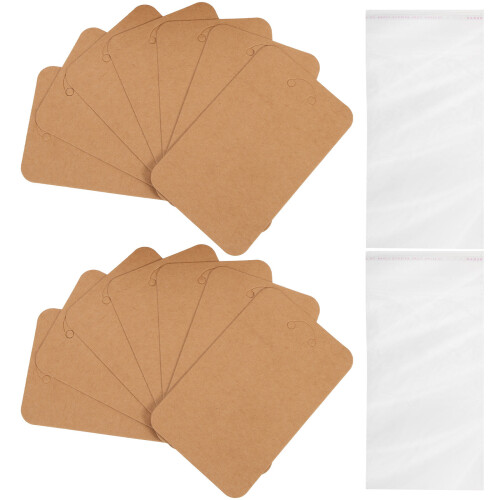 3Sets Creative Keychain and Necklace Display Cards with Sealing Bags