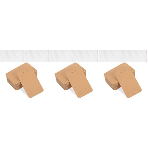 3Sets Creative Keychain and Necklace Display Cards with Sealing Bags 2