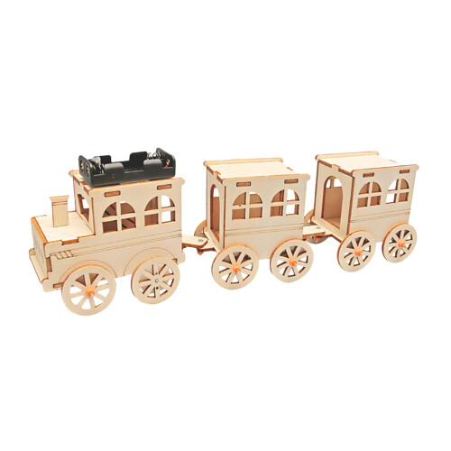 3Pièces Train En Bois DIY Jeux D’assemblage Créatifs Pour Enfants
