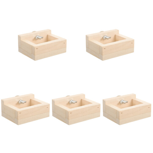 5Pièces Bois Beige Multi-Usage Pour Hamster Petits Animaux 1