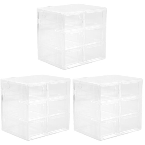 3Pièces Rangement Transparent Design Tiroirs Pour Bureau 2