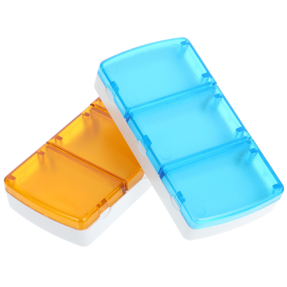 Solustre 10Pcs Compact Multi-Grid Medicine Organizer Travel Case Assorted Color