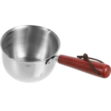5Pcs Small Stainless Steel Saucepan for Home Cooking with Wood Handle