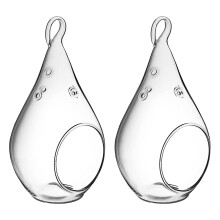 8Pcs Glass Hanging Vases Clear Small Plant Holders Decorative Home Use