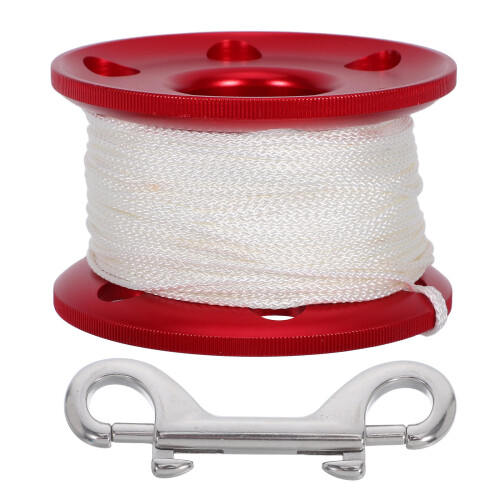 4Pcs Versatile Red Aluminum Dive Reel with Buoyant Marker 2