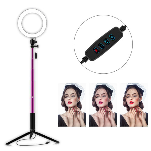 2Pièces Lampe Selfie LED Trépied, Rotative 360 USB 2
