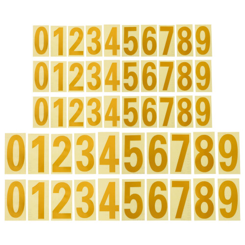 5Sets Waterproof Golden Reflective Mailbox Number Stickers Easy to Use