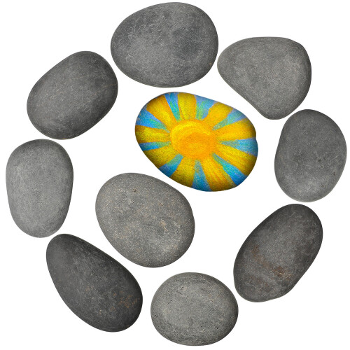 50Pcs Grey Multipurpose Painting Stones Smooth Rocks for