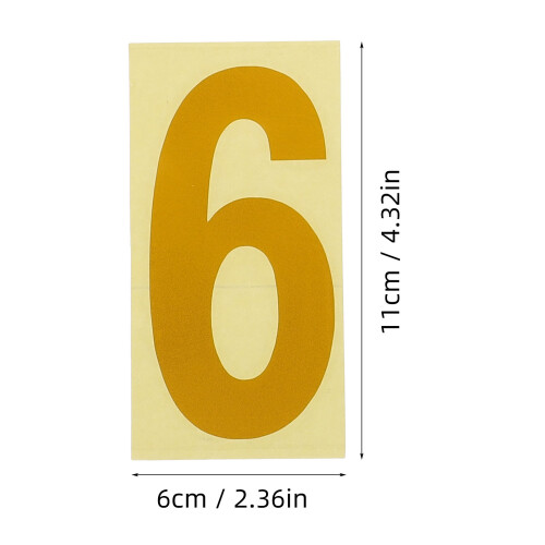 5Sets Waterproof Golden Reflective Mailbox Number Stickers Easy to Use 2