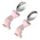 4Pcs Infant Training Tableware Fork Spoon Stainless Steel Pink Handle 1