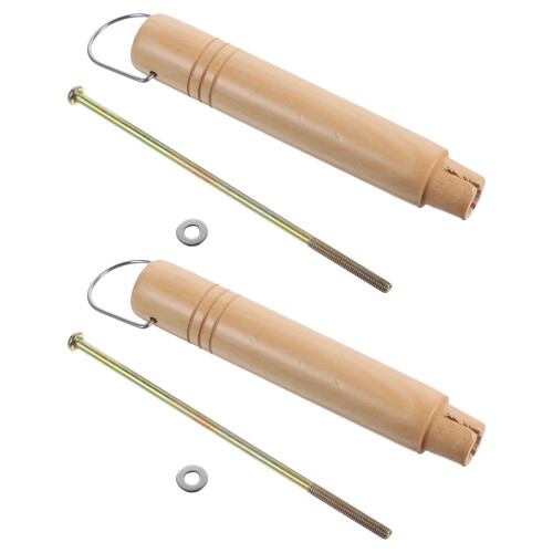 10Pcs Light Yellow Wooden Pan Handles Replacement Set for Kitchen Pots 1