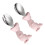 4Pcs Infant Training Tableware Fork Spoon Stainless Steel Pink Handle 2