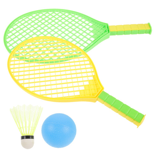 2Sets Kids Badminton Sets Plastic Rackets with Balls Assorted Colors 2