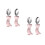 4Pcs Infant Training Tableware Fork Spoon Stainless Steel Pink Handle 4
