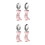 4Pcs Infant Training Tableware Fork Spoon Stainless Steel Pink Handle 6