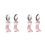 4Pcs Infant Training Tableware Fork Spoon Stainless Steel Pink Handle 7