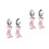 4Pcs Infant Training Tableware Fork Spoon Stainless Steel Pink Handle 8