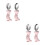 4Pcs Infant Training Tableware Fork Spoon Stainless Steel Pink Handle 5